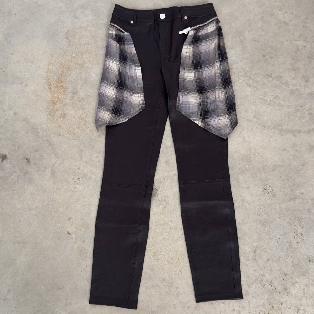 NWT RtA Cobain Black Skinny Stretch Lambskin Leather Pants Sz 25 - Picture 3 of 8